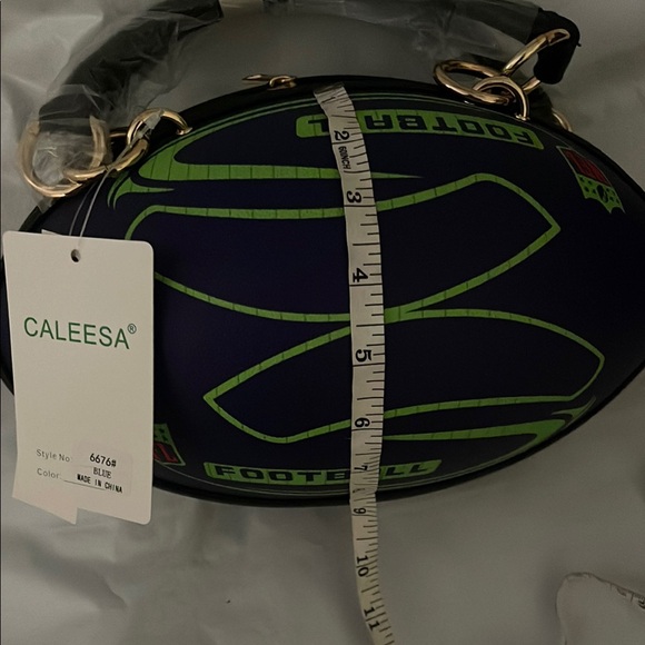 Sporty Blue and Orange Crossbody Bag with Football Design - Picture 3 of 6